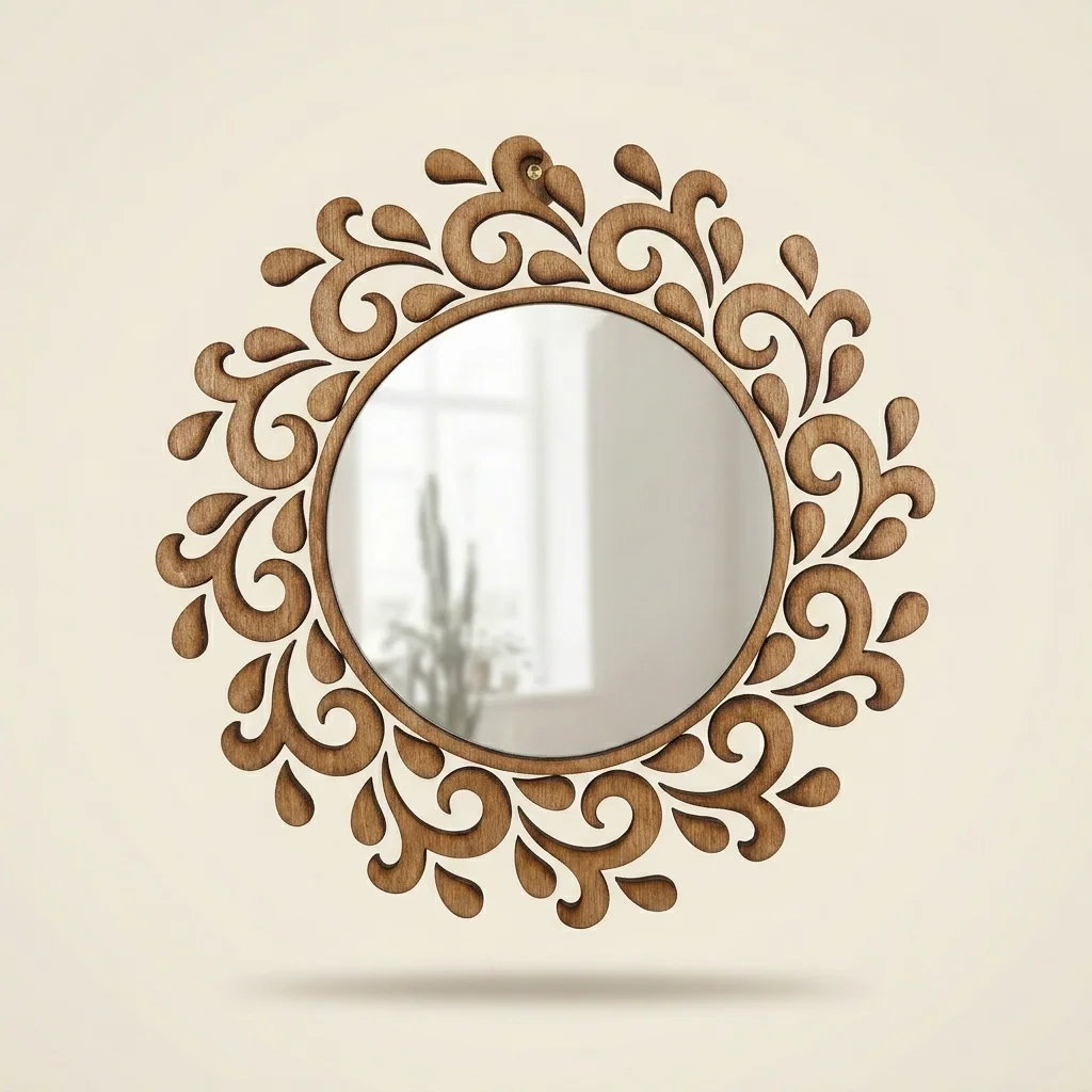 Espejo decorativo con marco mandala floral