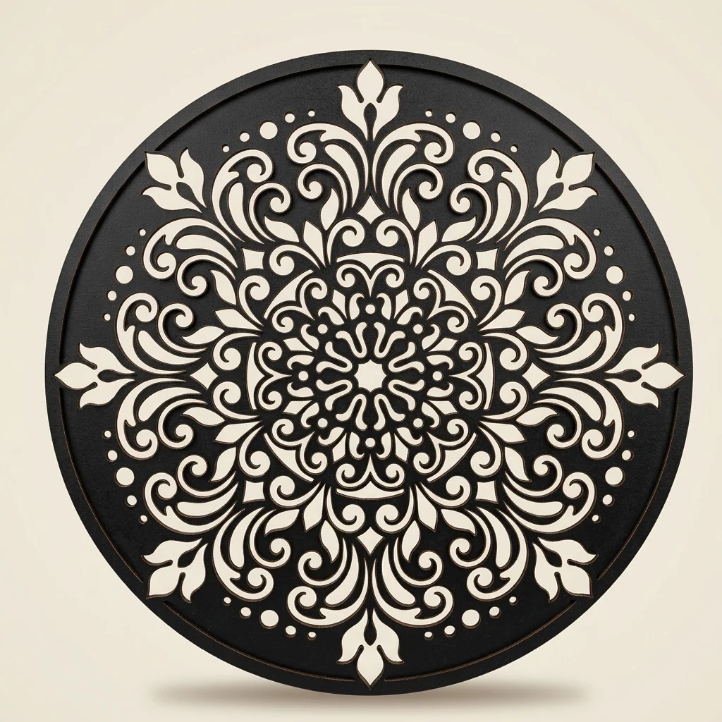 Mandala floral simétrico de pared