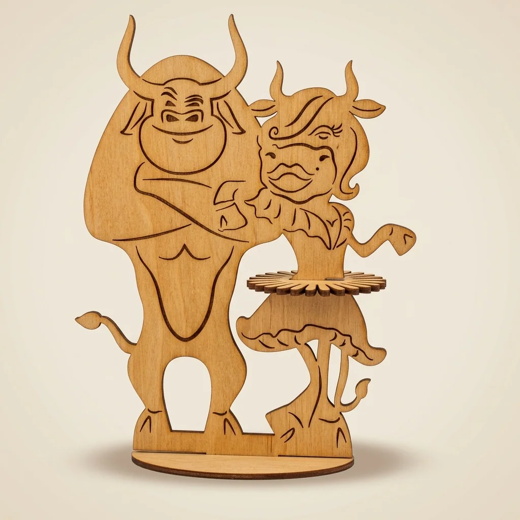 Servilletero figura de toro y vaca para mesa