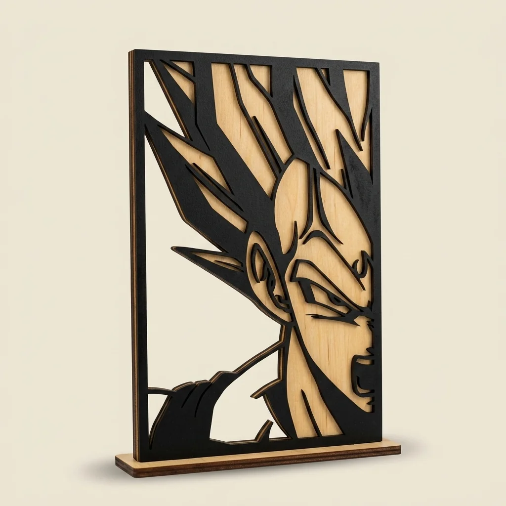 Cuadro Vegeta Dragon Ball multicapa en madera