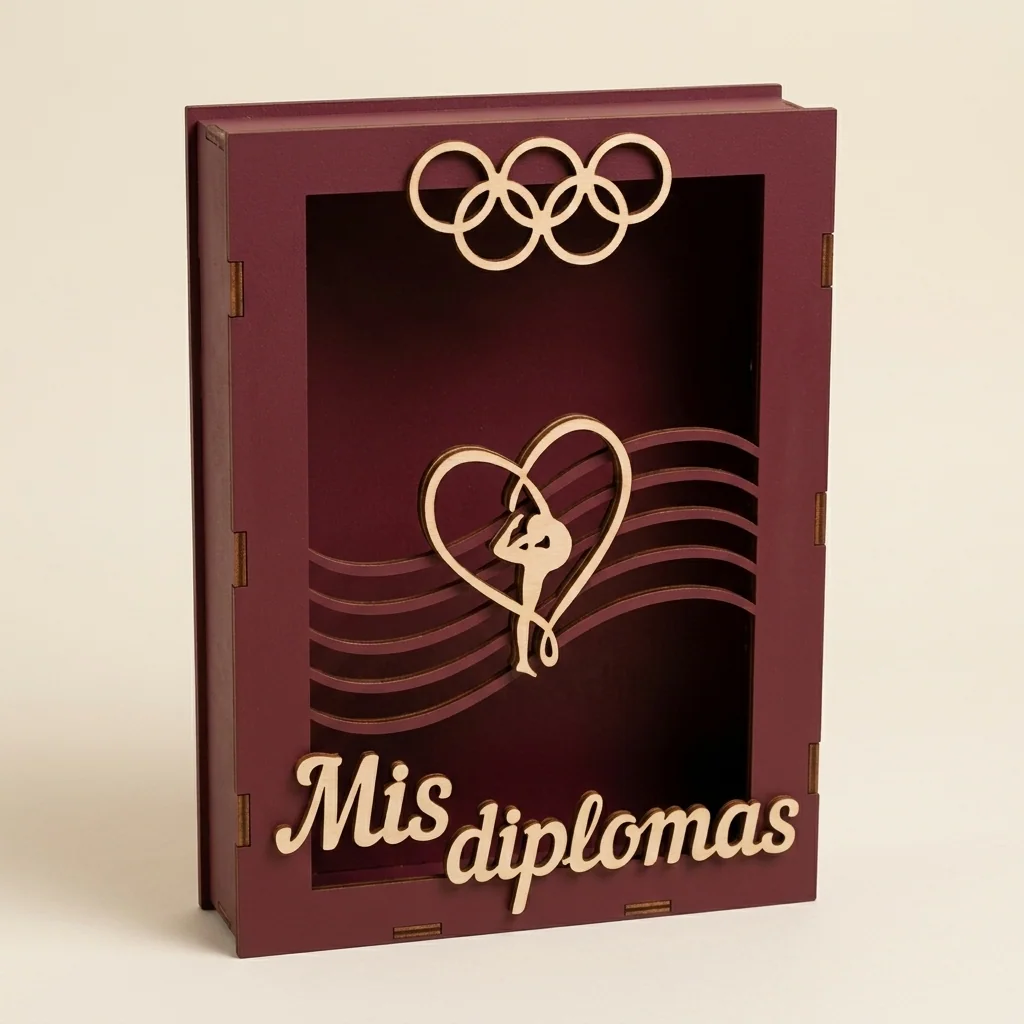 Caja-marco 'Mis diplomas' con gimnasta