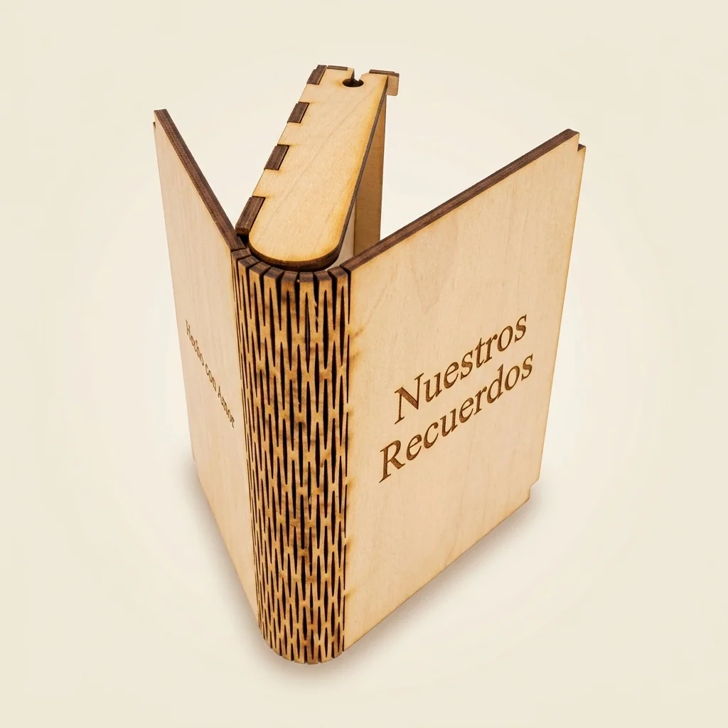 Libro-caja decorativo con corchetes flexibles