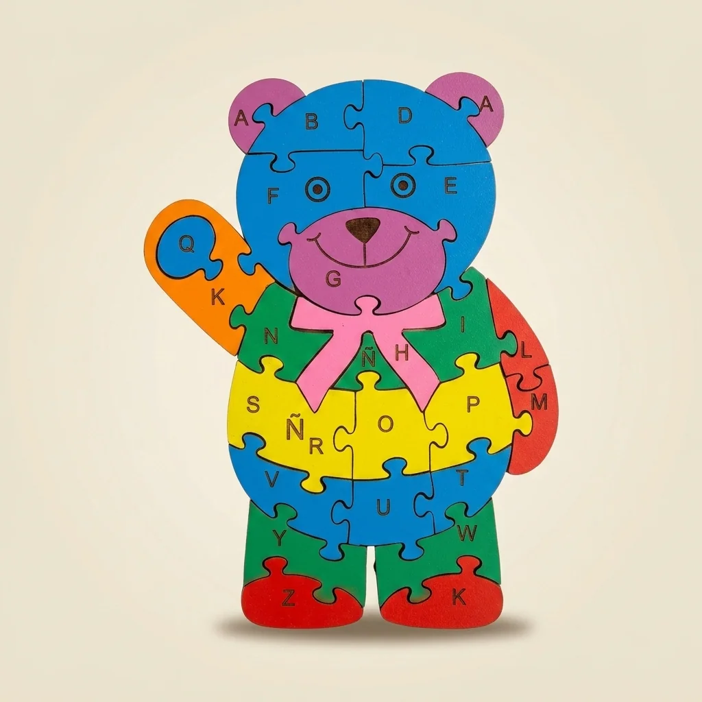 Rompecabezas oso con alfabeto A-Z
