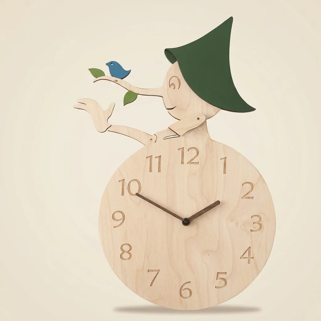 Reloj de pared Pinocho con pajarito