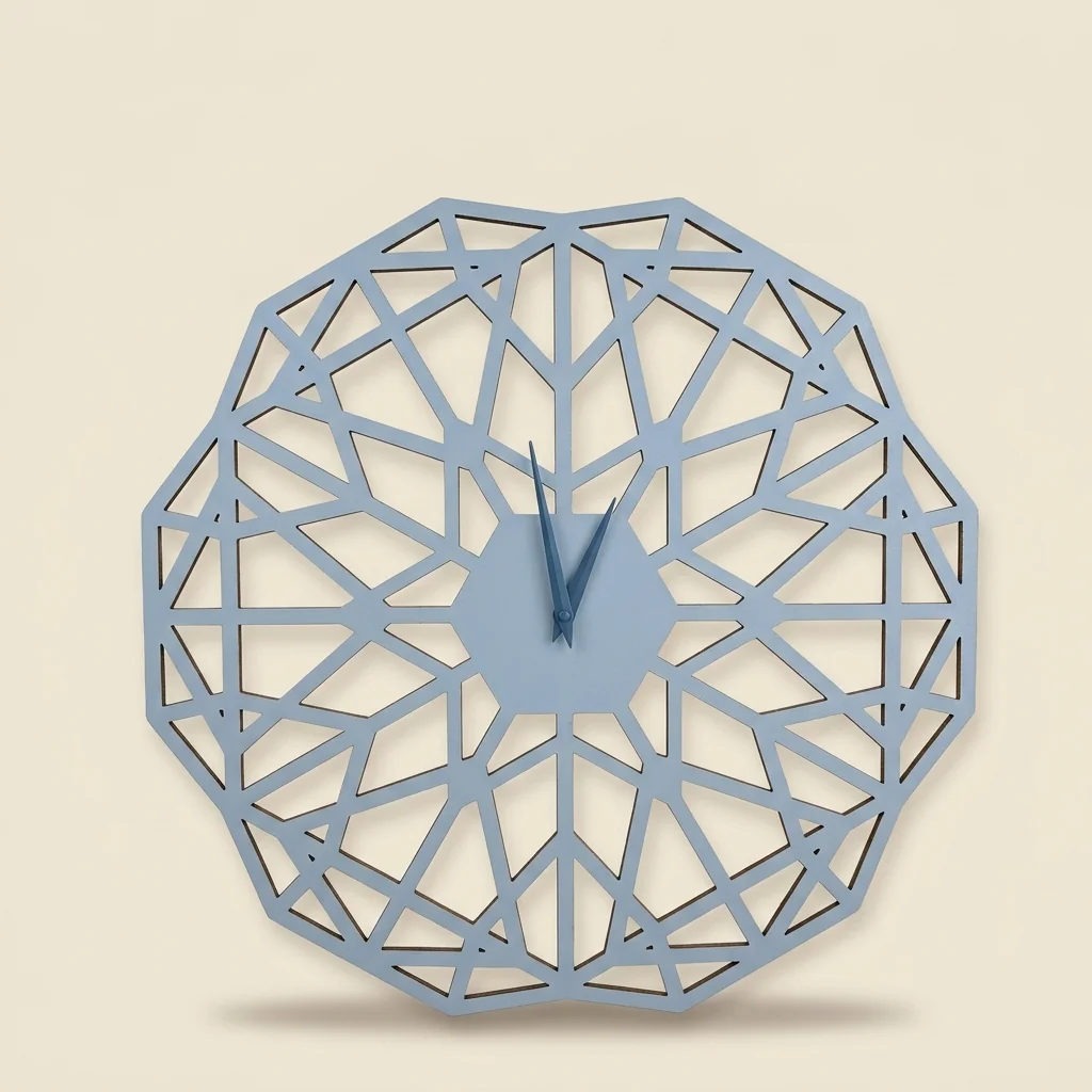 Reloj de pared geométrico azul claro